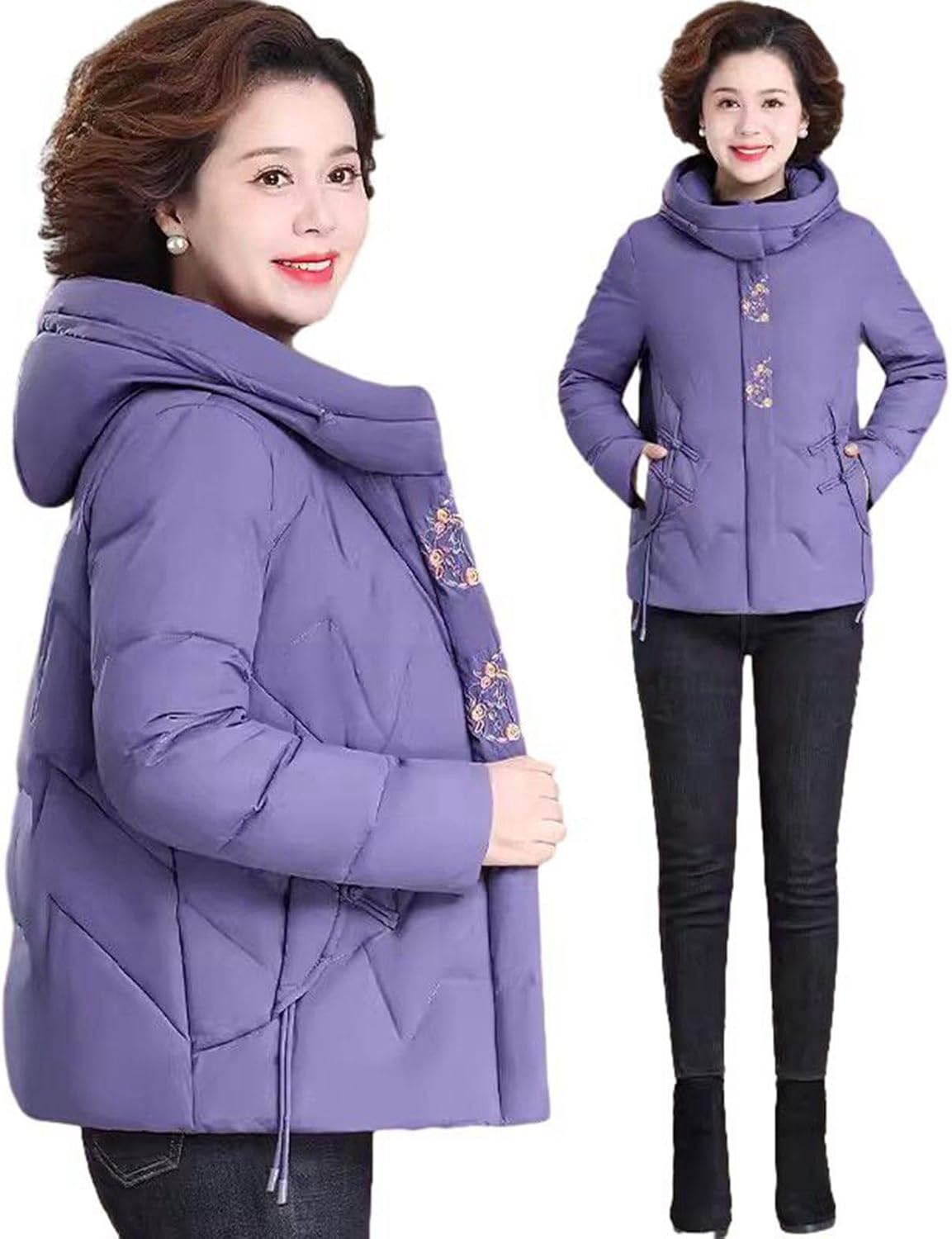 美品 アルチビオ 花柄 中綿ジャケット 36 軽量暖か華やかで機能的◎ Amazon | [GUREITOJP] シニアジャケット レディース ダウン